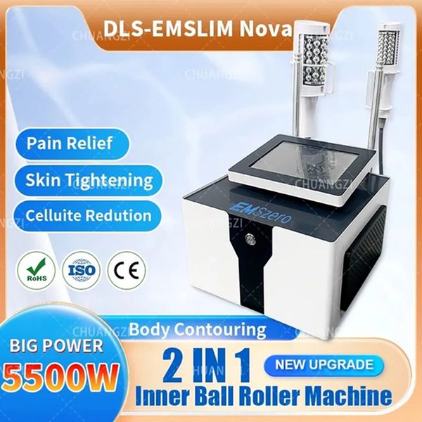 2024 new 14 tesla rf vertical slimming 5000w emszero plus roller equipment 2 handles fat decomposition muscle booster fitness beauty instrum